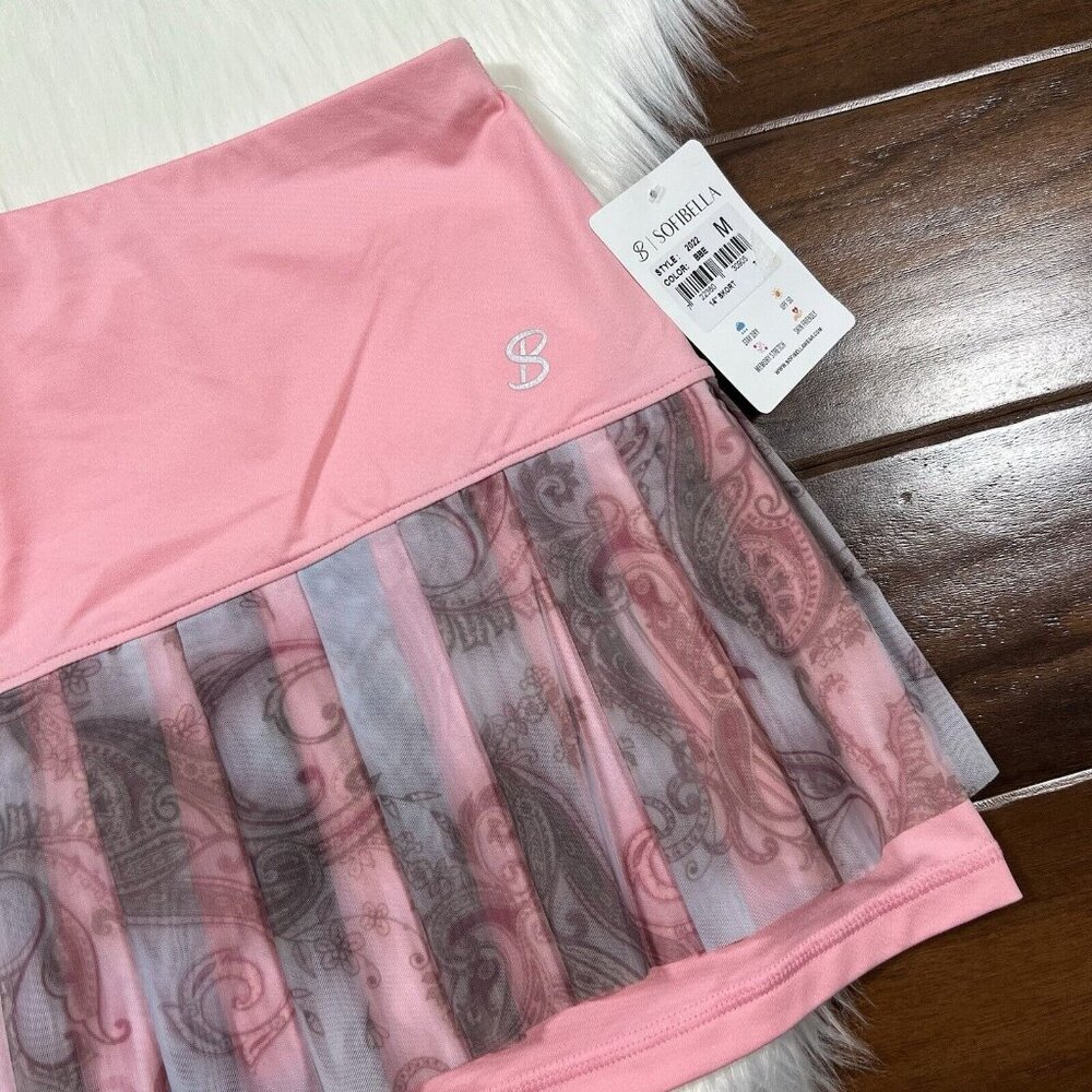 Pink Skort with Sheer Panel Design - Picture 2 of 7